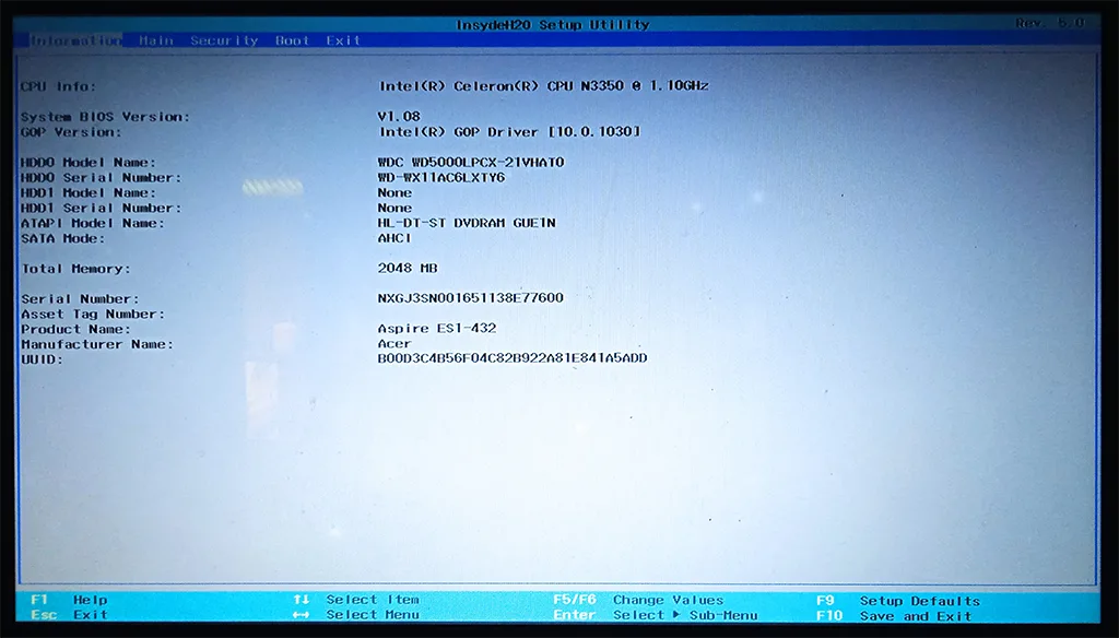 Sistem BIOS komputer.