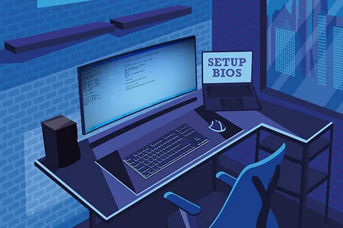 Ilustrasi setting BIOS laptop. (© Freepik)