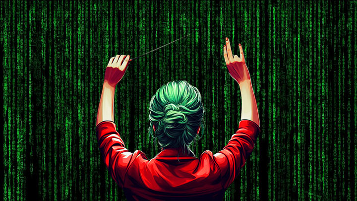 Ilustrasi composer matrix style.